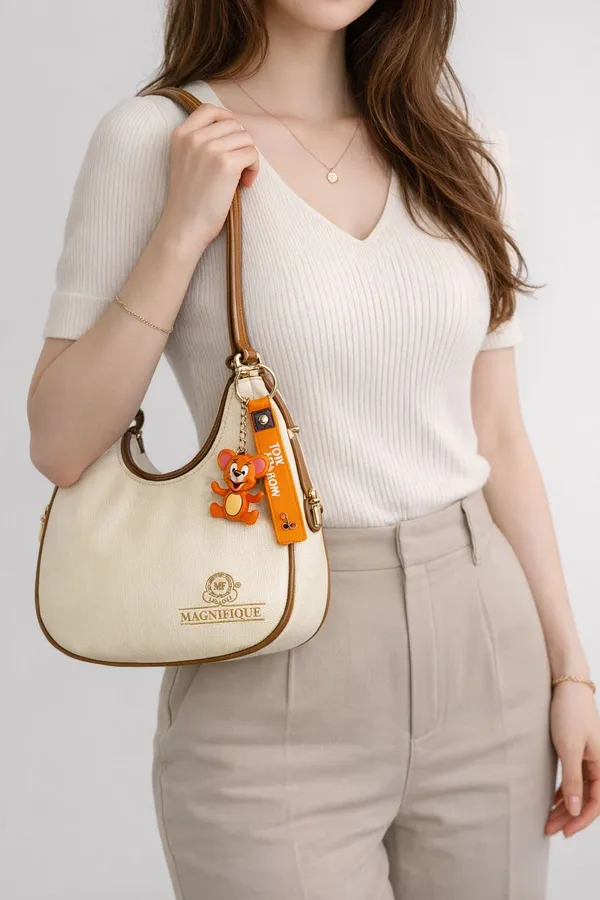 Khaki_Pu_Solid_Sling_Bag_For_Women