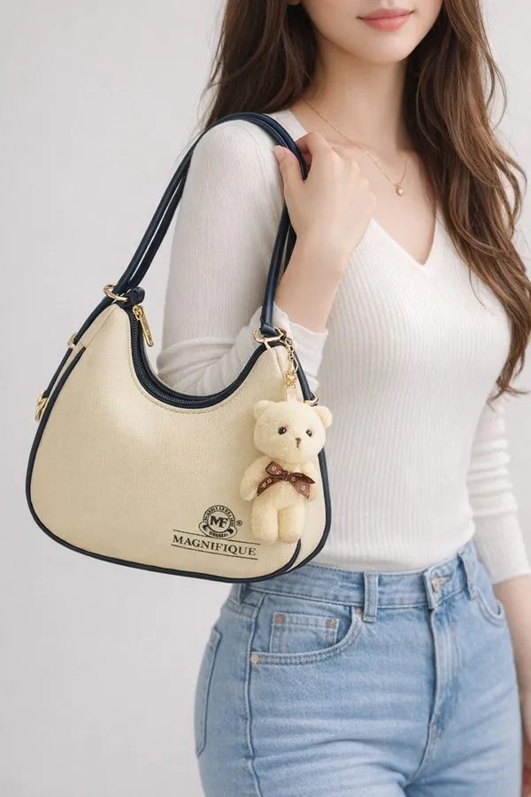 Black_Pu_Solid_Casual_Keychain_Sling_Bag_For_Women