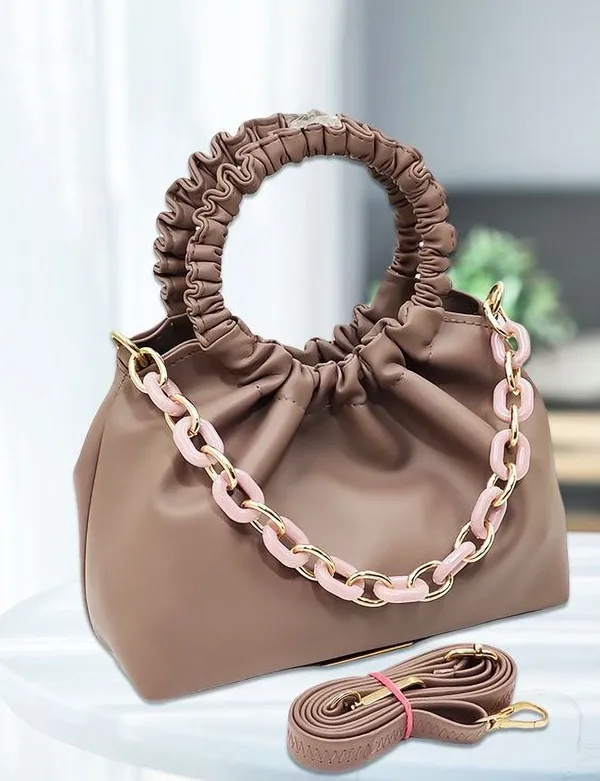 Brown_Pu_Solid_Chain_Strap_Sling_Bag_For_Women
