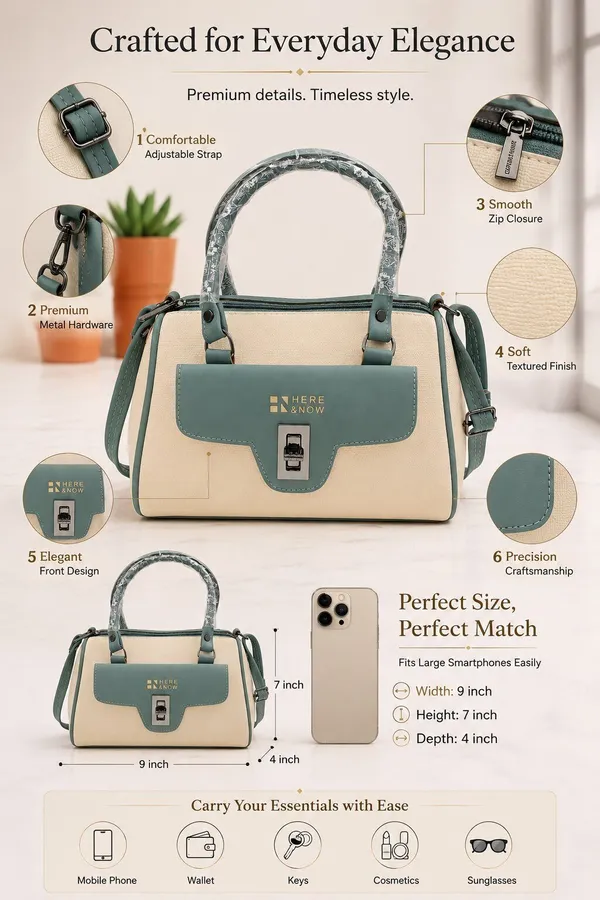 Green_Beige_Pu_Duffle_Style_Sling_Bag_For_Women