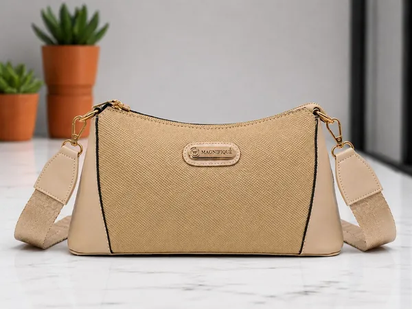 Beige_Pu_Solid_Sling_Bag_For_Women