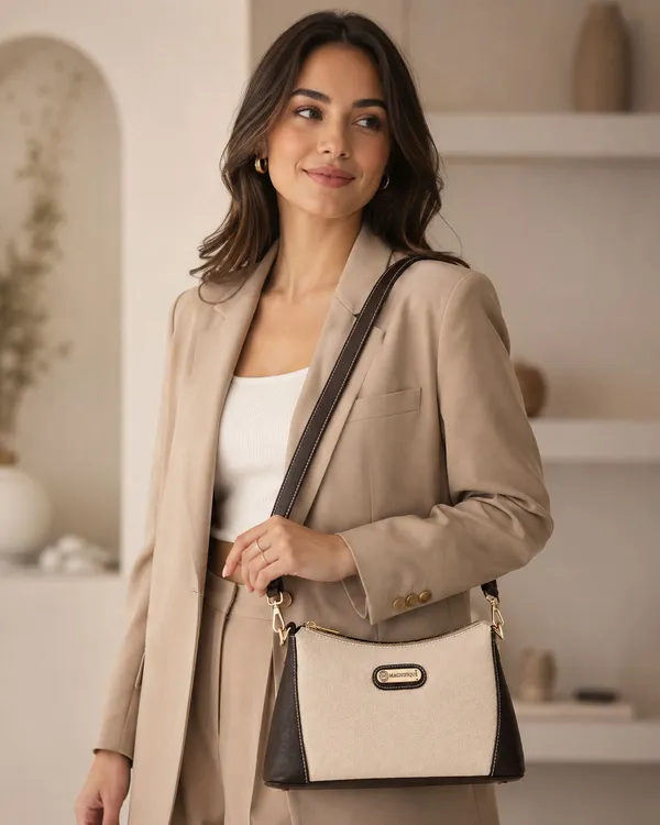 Cream_Pu_Self_Design_Sling_Bag_For_Women