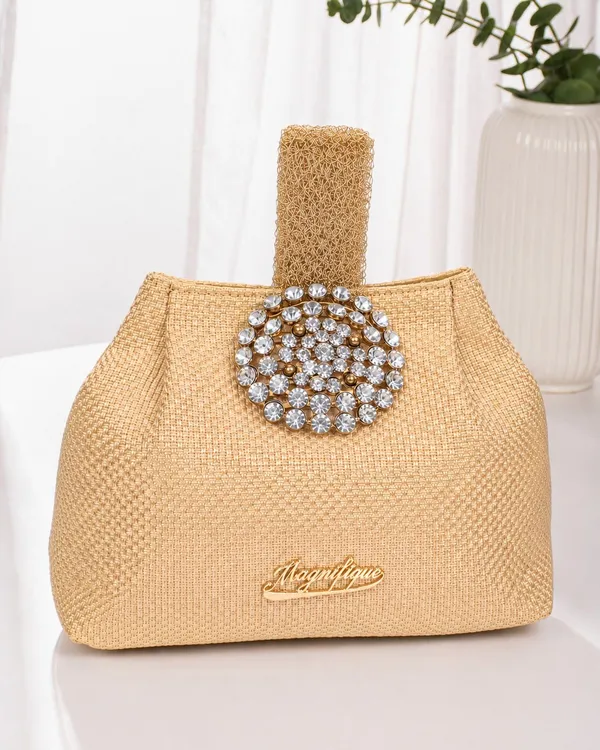 Gold_Pu_Solid_Sling_Bag_For_Women