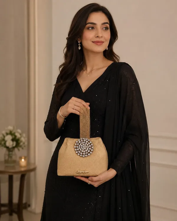 Gold_Pu_Solid_Sling_Bag_For_Women