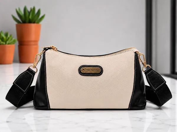 White_Pu_Self_Design_Sling_Bag_For_Women