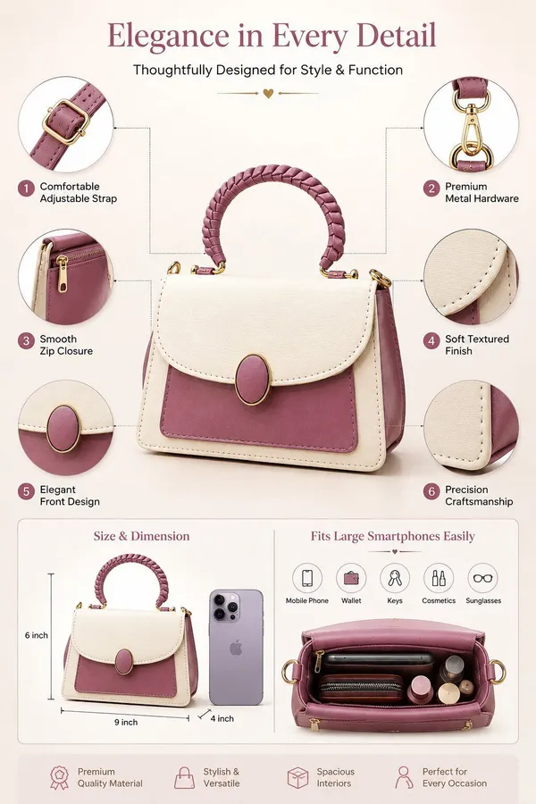 Pink_Pu_Quilted_Box_Sling_Bag_For_Women