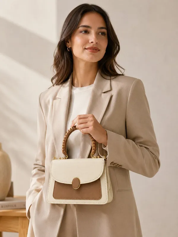 Khaki_Pu_Quilted_Box_Sling_Bag_For_Women
