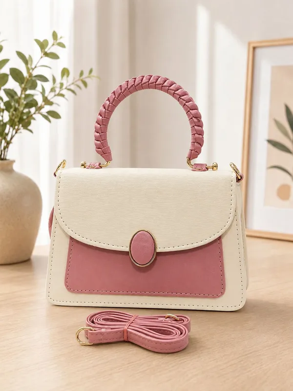 Pink_Pu_Quilted_Box_Sling_Bag_For_Women