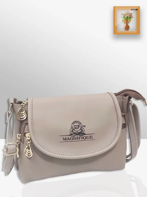Light_Peach_Pu_Solid_Sling_Bag_For_Women