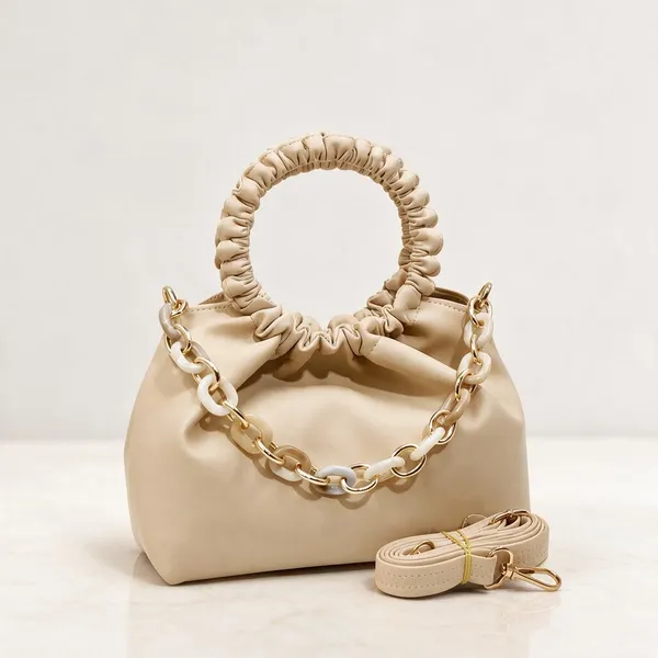Cream_Pu_Solid_Casual_Sling_Bag_For_Women