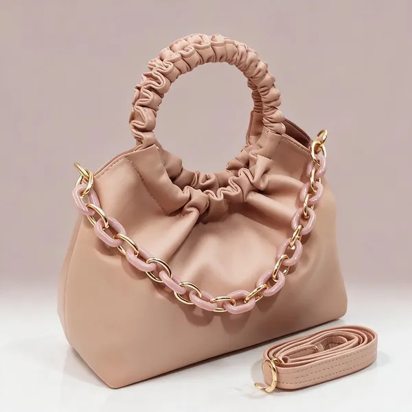 Pink_Pu_Solid_Casual_Sling_Bag_For_Women