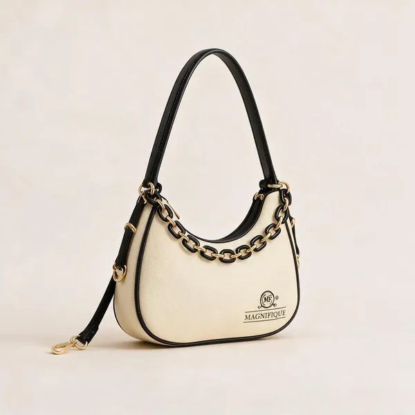 Black_Pu_Solid_Chain_Handle_Sling_Bag_For_Women