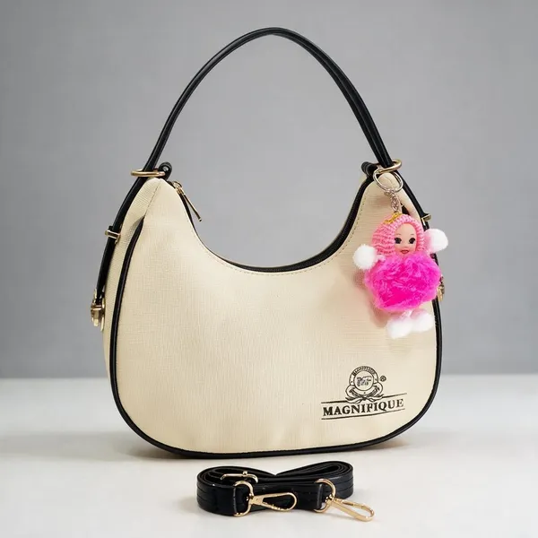 Black_Pu_Solid_Casual_Keychain_Sling_Bag_For_Women