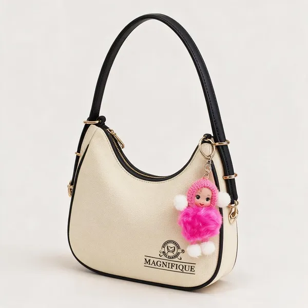Black_Pu_Solid_Casual_Keychain_Sling_Bag_For_Women