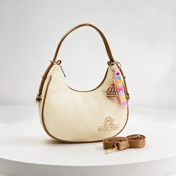 Khaki_Pu_Solid_Sling_Bag_For_Women