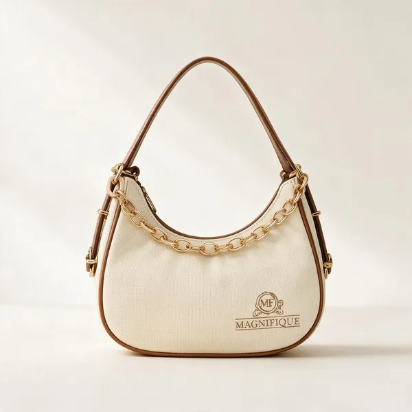 Khaki_Pu_Chain_Handle_Sling_Bag_For_Women