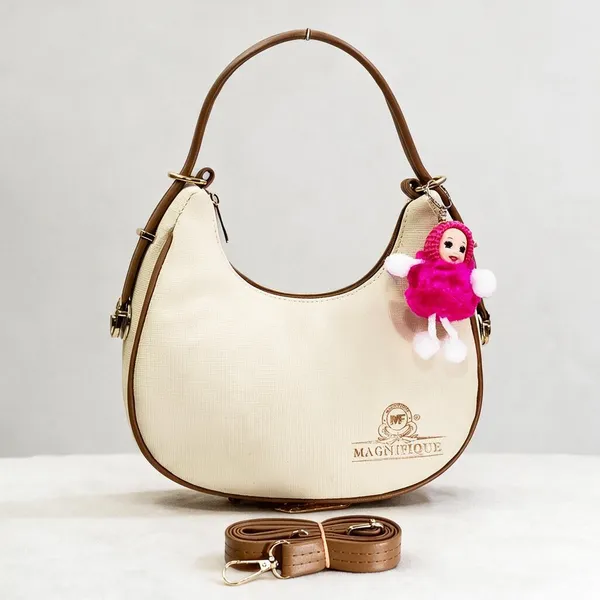 Khaki_Pu_Solid_Sling_Bag_For_Women