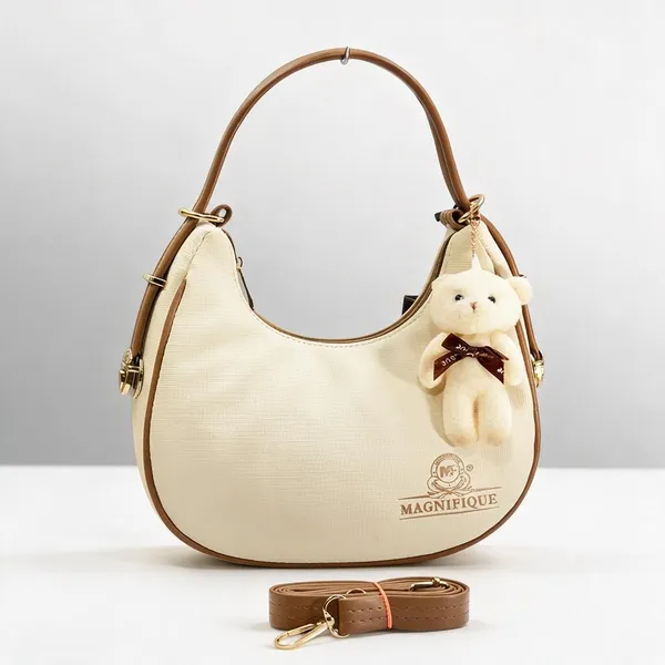 Khaki_Pu_Solid_Sling_Bag_For_Women