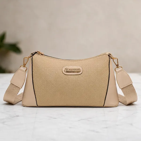 Beige_Pu_Solid_Sling_Bag_For_Women