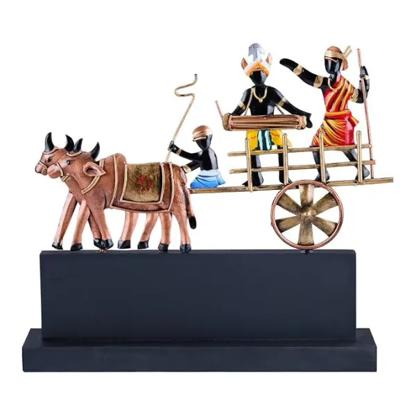 Brass_Tribal_Handcrafted_Multicolor_Bullock_Cart_Showpiece