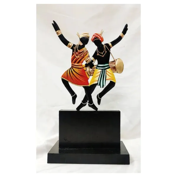 Wrought_Iron_Wooden_Base_Tribal_Dancing_Couple_Showpiece