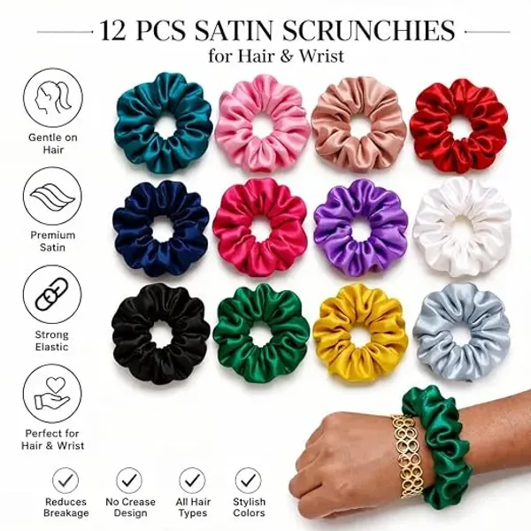 Multicolour_Silk_Elasticated_Hair_Scrunchie_Set_For_Women