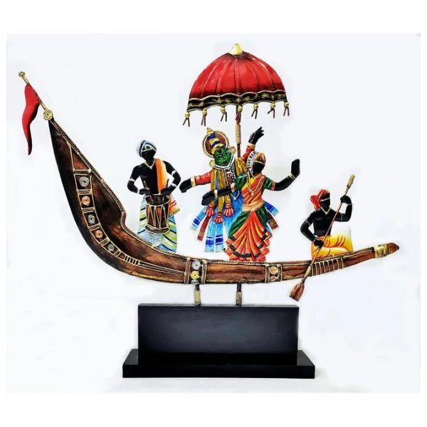 Wrought_Iron_Multicolor_Kathakali_Boat_Cultural_Showpiece
