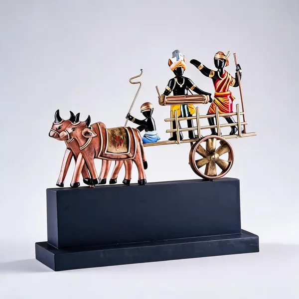 Brass_Tribal_Handcrafted_Multicolor_Bullock_Cart_Showpiece