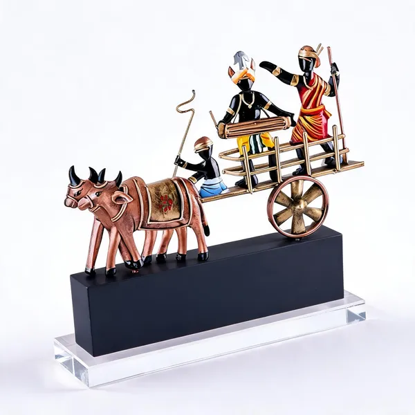 Brass_Tribal_Handcrafted_Multicolor_Bullock_Cart_Showpiece