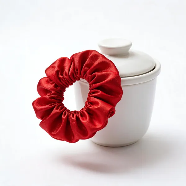 Red_Satin_Silk_Elasticated_Hair_Scrunchie_For_Women