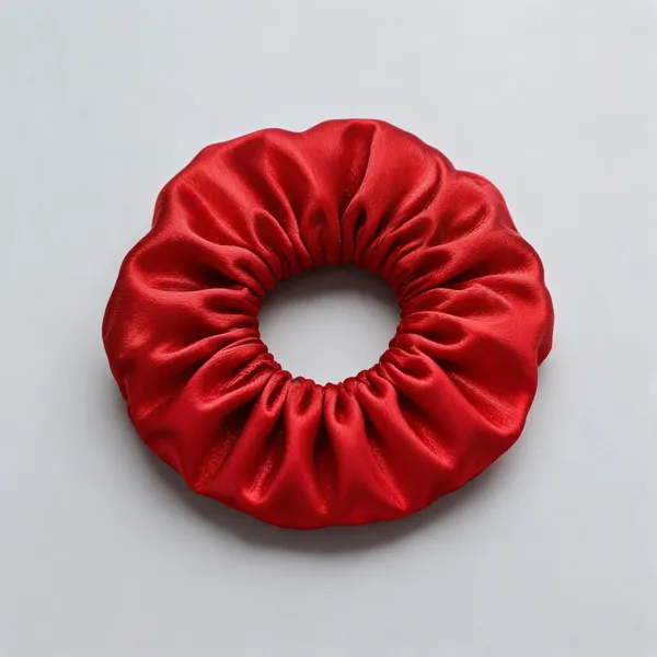 Red_Satin_Silk_Elasticated_Hair_Scrunchie_For_Women