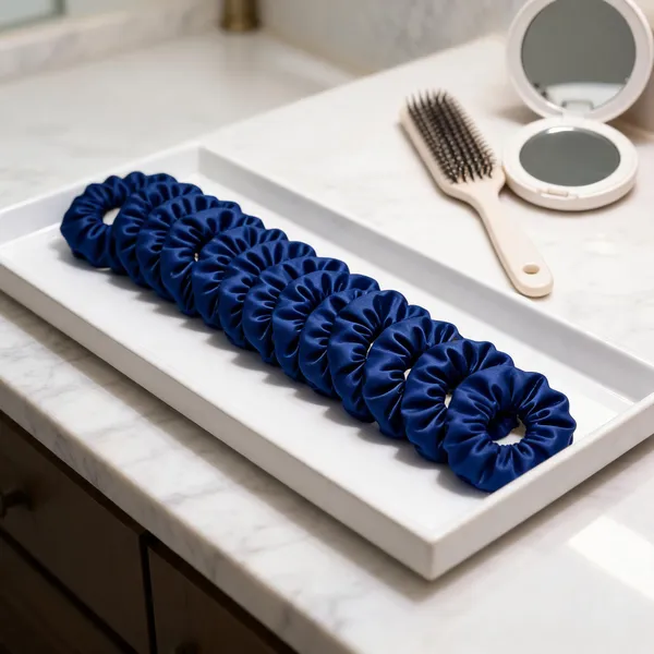 Navy_Blue_Satin_Hair_Scrunchies_For_Women_And_Girls