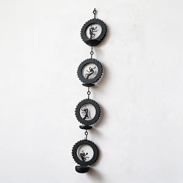 Wrought_Iron_Tribal_Dancer_Round_Tealight_Holder_Set_Of_4