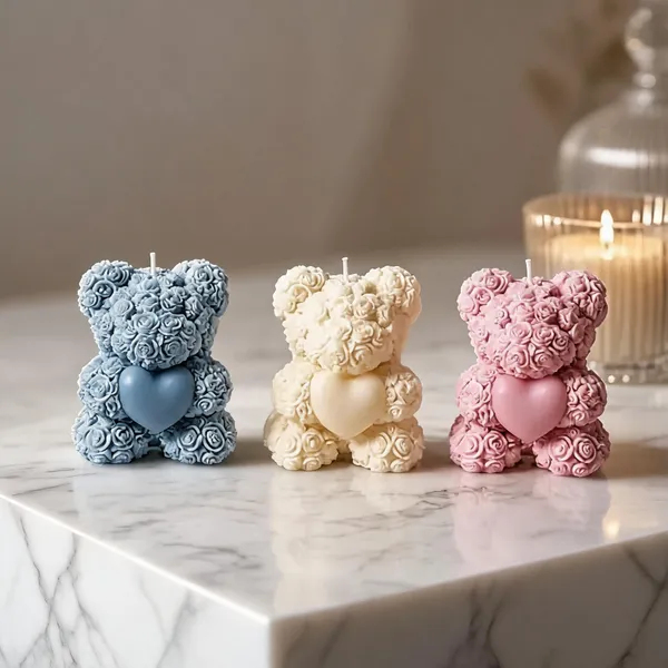 Soy_Wax_Teddy_Bear_Shaped_Floral_Scented_Candle_Set_Of_3