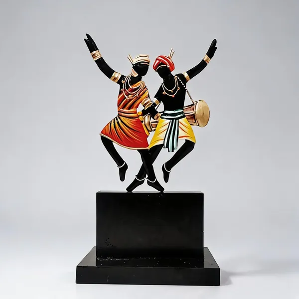 Wrought_Iron_Wooden_Base_Tribal_Dancing_Couple_Showpiece