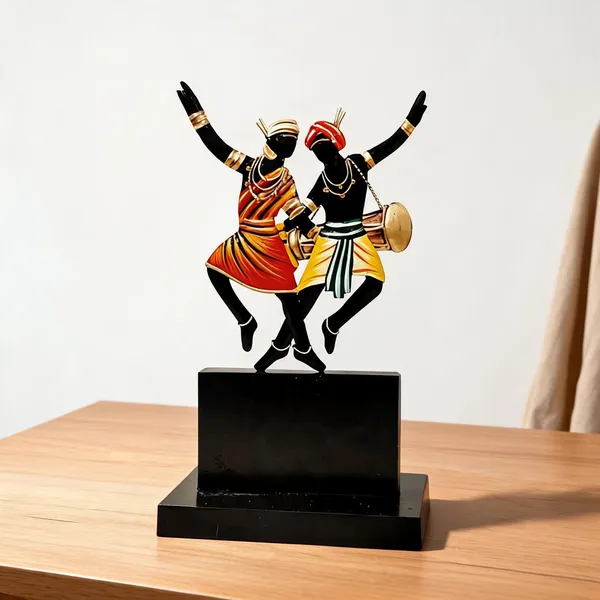 Wrought_Iron_Wooden_Base_Tribal_Dancing_Couple_Showpiece