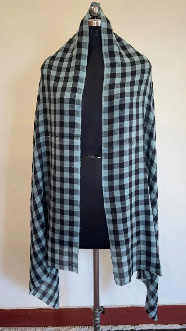 Black_Checkered_Open_Front_Long_Shrug_For_Women