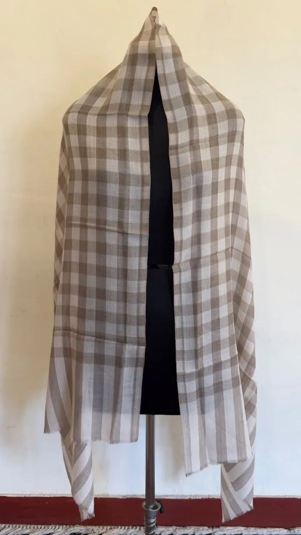 Beige_Woven_Checkered_Shawl_for_Women
