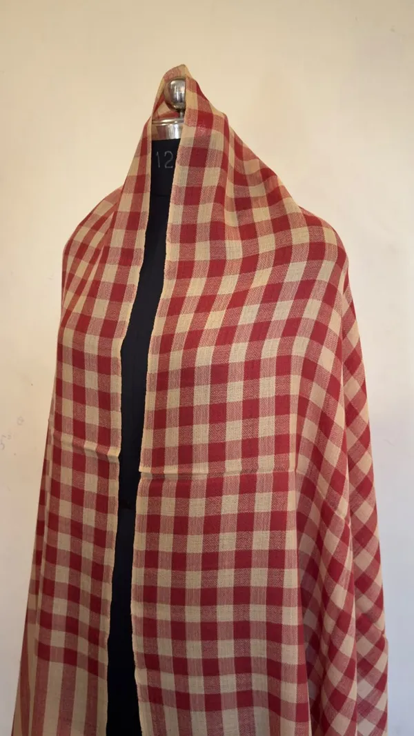 Red_Woven_Checked_Shawl_For_Women