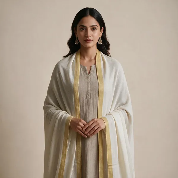 White_Textured_Open_Shawl_For_Women