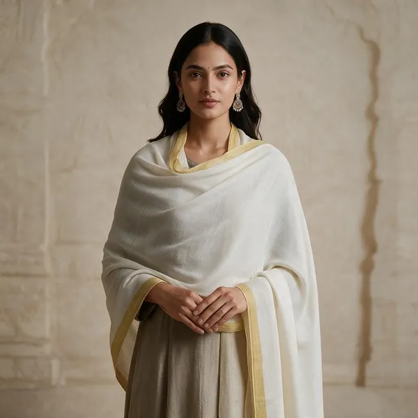 White_Textured_Open_Shawl_For_Women