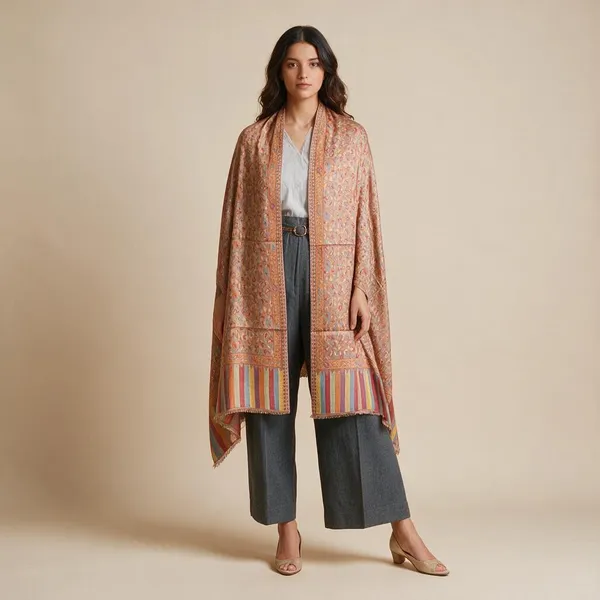 Peach_Printed_Paisley_Shawl_For_Women