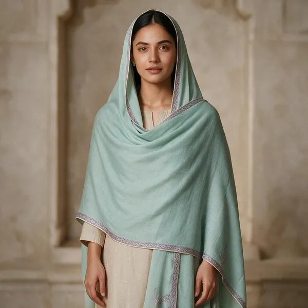 Aqua_Embroidered_Shawl_For_Women