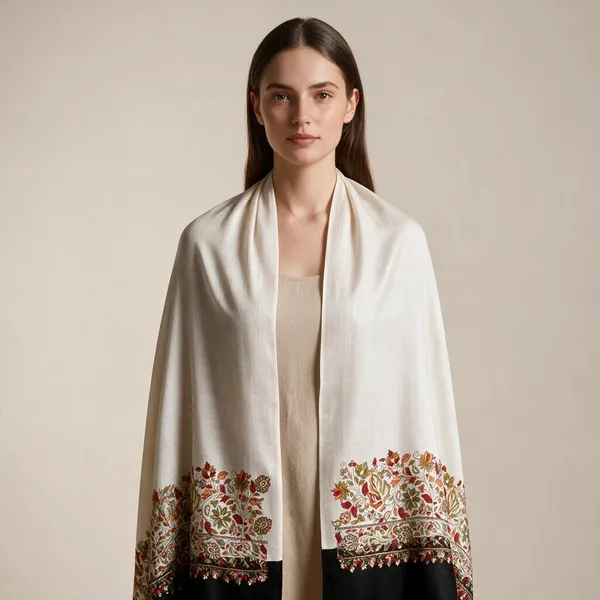 White_Woven_Floral_Border_Shawl_For_Women