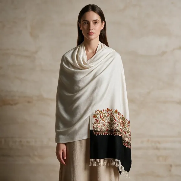 White_Woven_Floral_Border_Shawl_For_Women