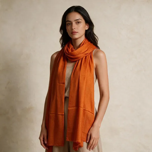 Orange_Solid_Wrap_Shawl_For_Women