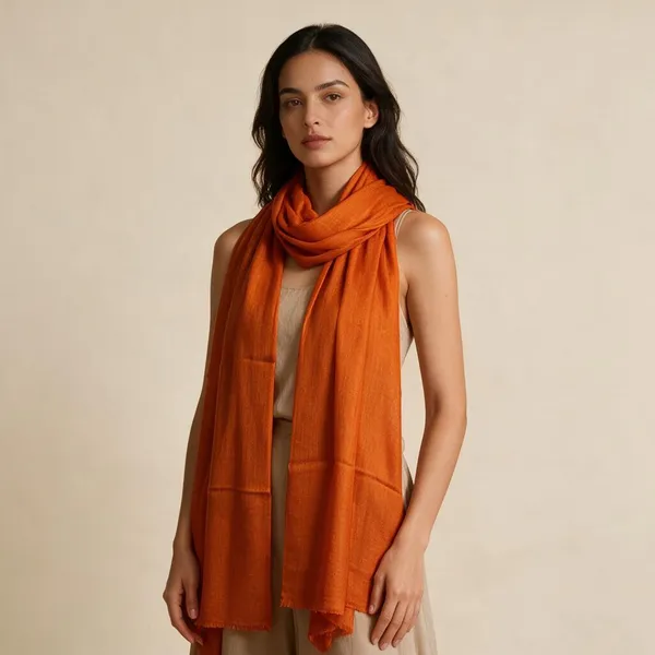 Orange_Solid_Wrap_Shawl_For_Women