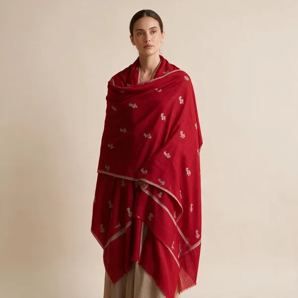 Red_Embroidered_Shawl_For_Women