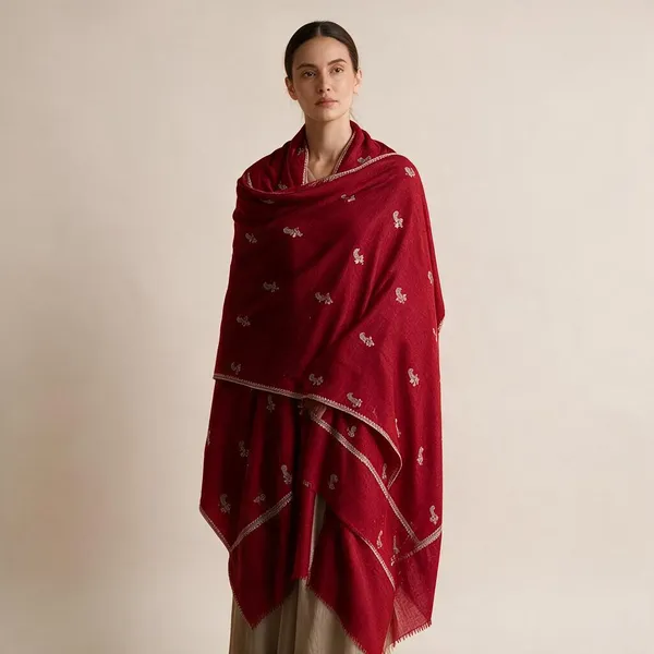 Red_Embroidered_Shawl_For_Women