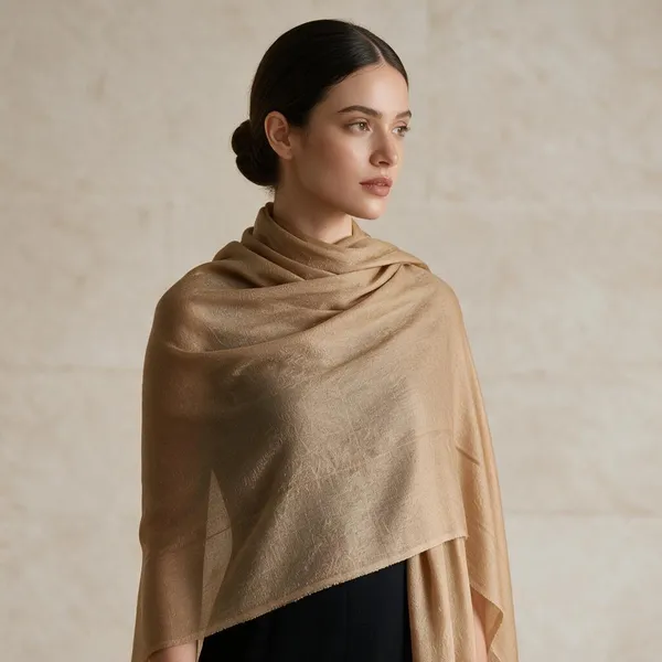 Beige_Textured_Woven_Shawl_For_Women